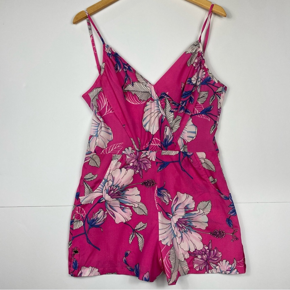 Yumi Kim Women’s Floral Romper Size XS Hot Pink Sleeveless‎ Preppy